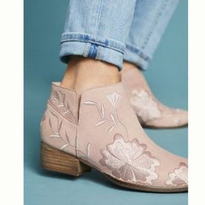 Nude Floral Booties size 7-7.5 from Anthro